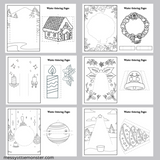 winter colouring pages - 3d winter craft