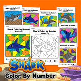 shark color by number
