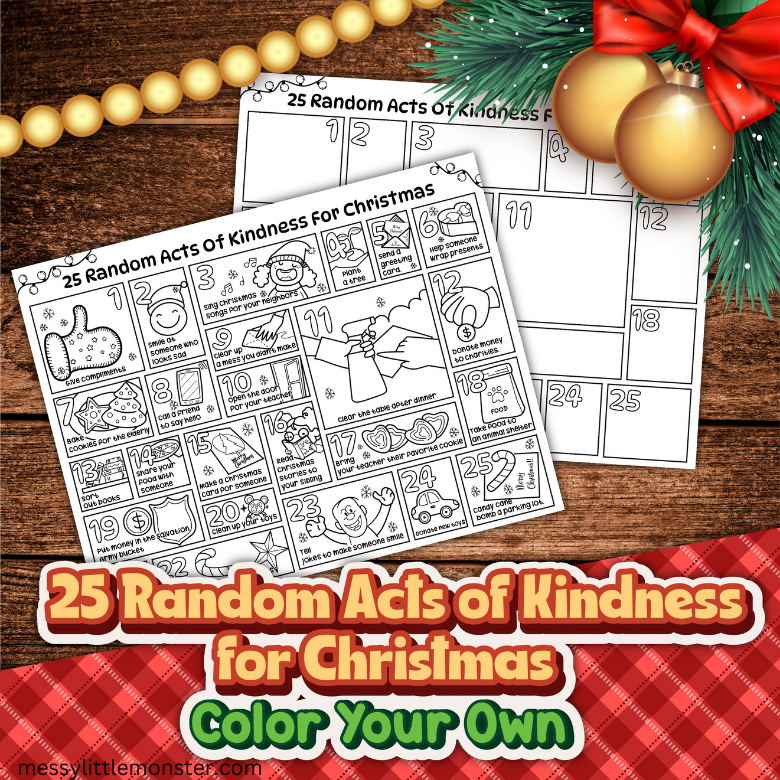 Advent Kindness Calendar Messy Little Monster Shop Advent Kindness Calendar Messy Little Monster Shop