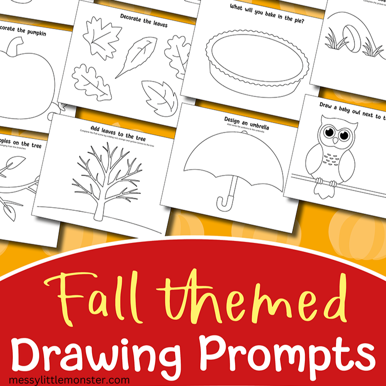 Fall Drawing Prompts Drawing Ideas for Kids Messy Little Monster Shop