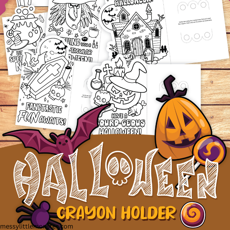 Halloween Crayon Holder Template – Messy Little Monster Shop