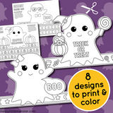 Halloween ghost printable hats