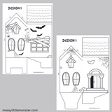 paper house template for Halloween