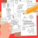 human alphabet tracing sheets