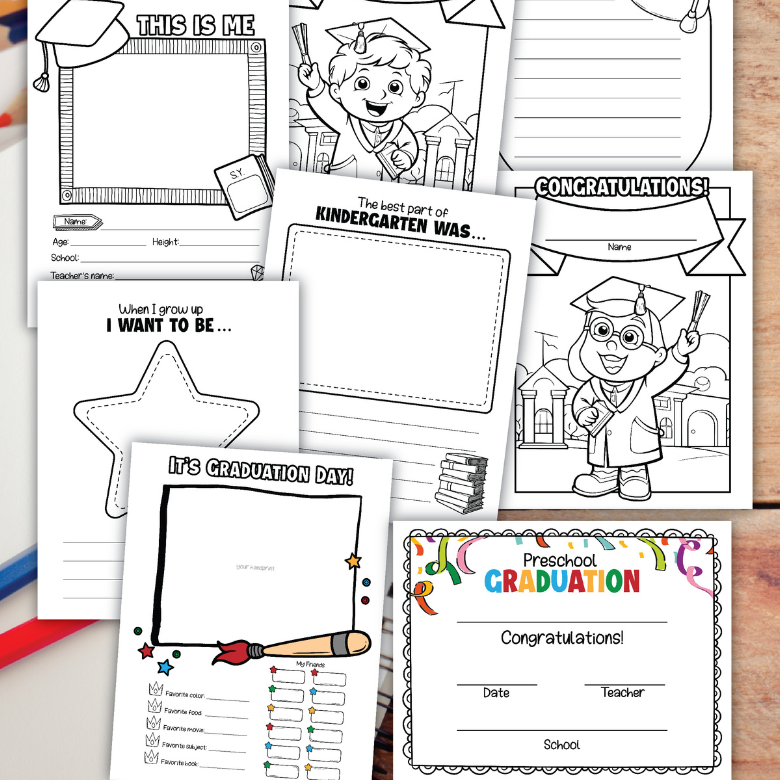 Preschool Graduation Certificate and Printables – Messy Little Monster Shop