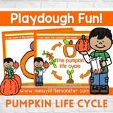 pumpkin life cycle playdough mat