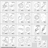 outer space alphabte coloring pages