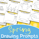 spring drawing prompts for kids.