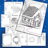 3d winter colouring pages