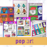 Pop art for kids inspired by famous artsist Andy warhol. Printable pop art cards.