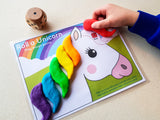 unicorn play dough mat