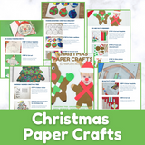 Christmas Paper Craft Printables - BUNDLE of Christmas Crafts for Kids with Templates
