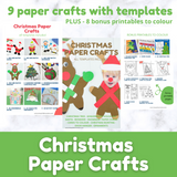 Christmas Paper Craft Printables - BUNDLE of Christmas Crafts for Kids with Templates
