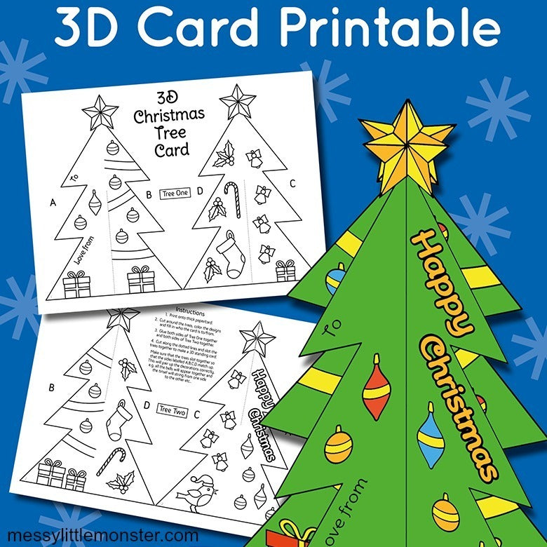 3D Christmas Tree Template – Messy Little Monster Shop 3d-christmas-tree-template-messy-little-monster-shop
