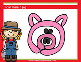 farm animal playdough mats