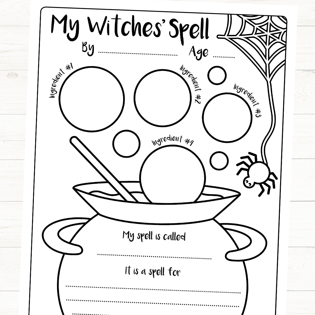 How to Spot a Witch Worksheet