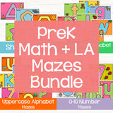 alphabet, number and shape playdough mats