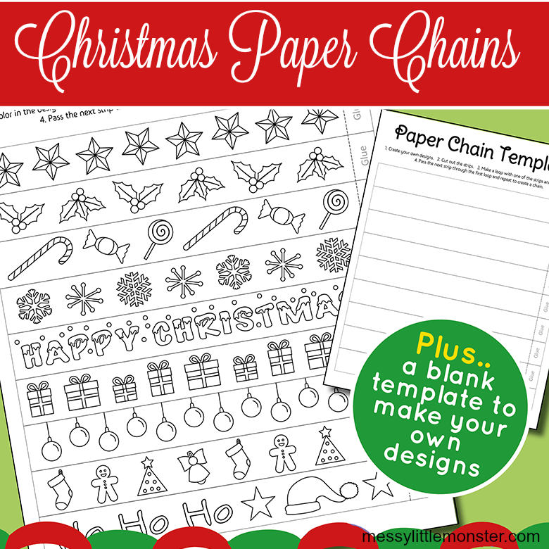 Christmas Paper Chains Template – Messy Little Monster Shop christmas-paper-chains-template-messy-little-monster-shop