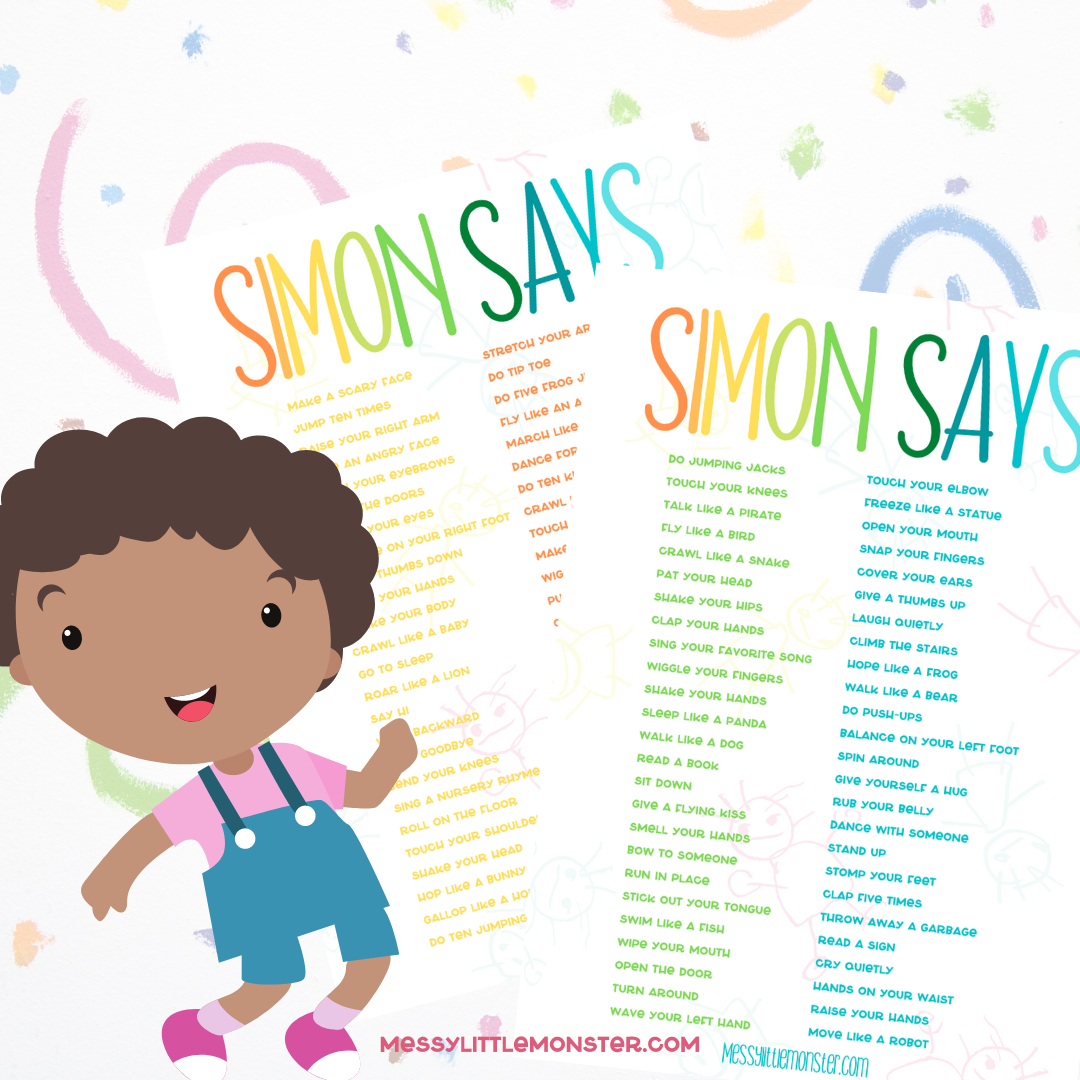 Simon Says Ideas List – Messy Little Monster Shop