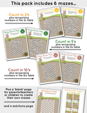 bunny burrow times table mazes activity printable