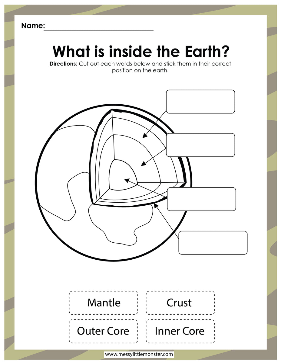 Layers of the Earth Printables Messy Little Monster Shop