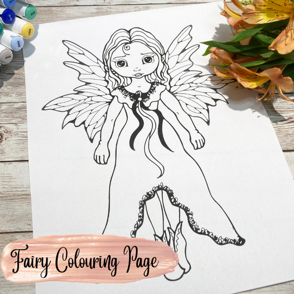 fairy colouring page