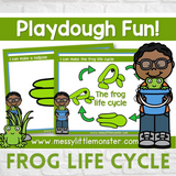 frog life cycle playdough mats