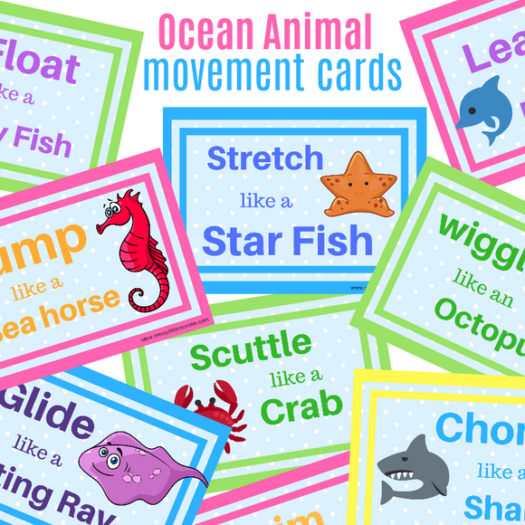 Ocean Animal Action Cards