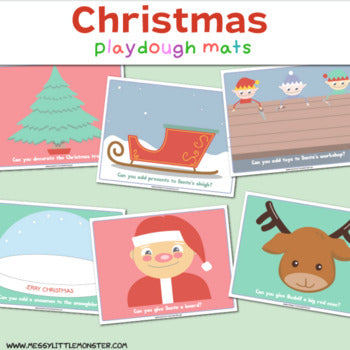Christmas Playdough Mats – Messy Little Monster Shop