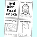 Great Artists Handwriting and Coloring Booklets