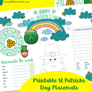 printable placemats for kids - st patricks day