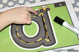 alphabet, number and shape road playdough mats