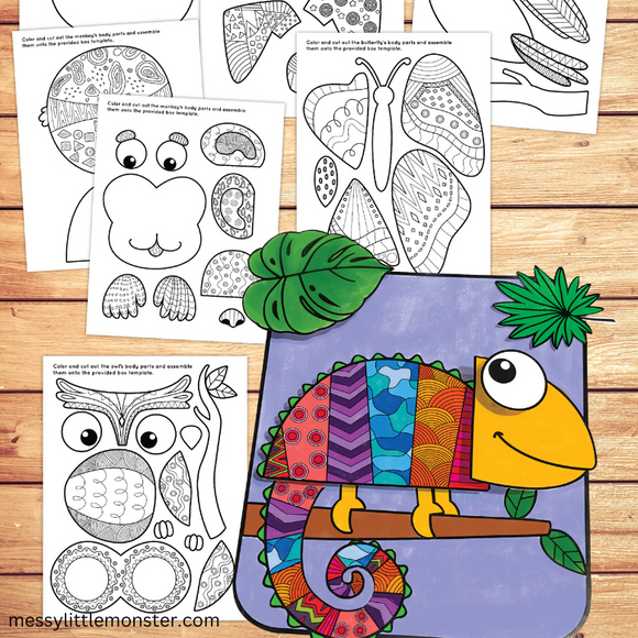 3d animal craft templates