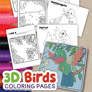 3d bird coloring pages