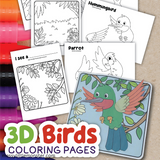 3d bird coloring pages