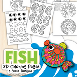 3d fish craft template