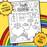 New year colouring and activity page