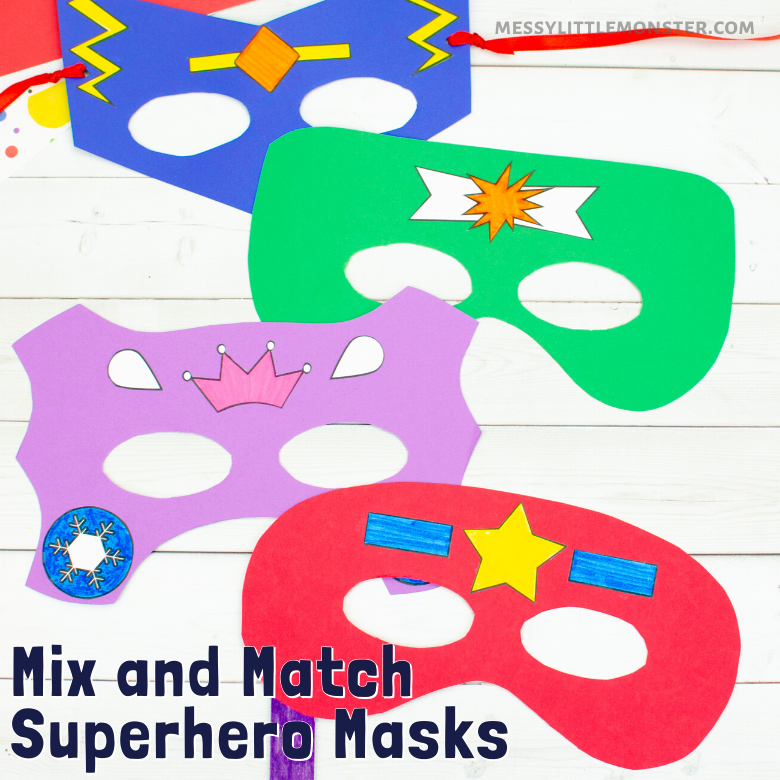 Template for Superhero Masks – Messy Little Monster Shop