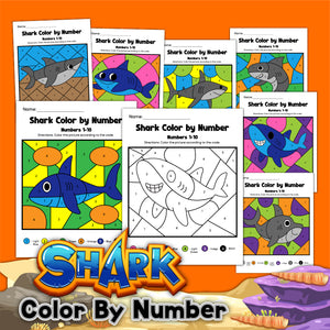 shark color by number