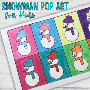 Snowman Pop Art for Kids – Messy Little Monster Shop
