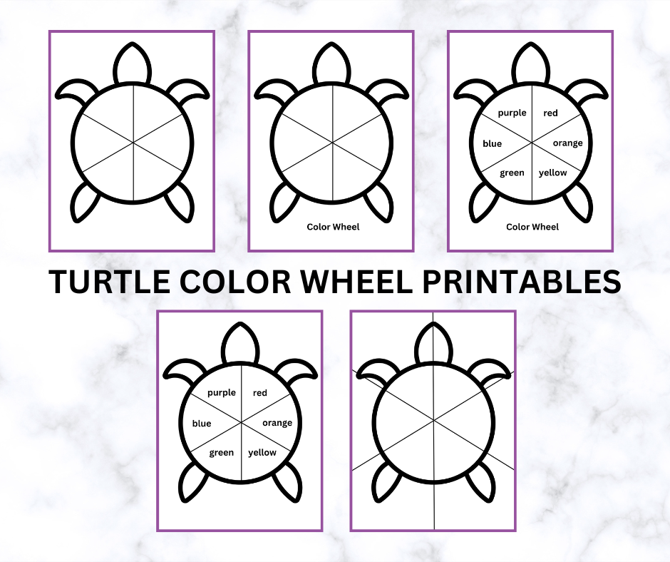 Turtle Color Wheel Printable – Messy Little Monster Shop for Free Printable Colour Wheel Template