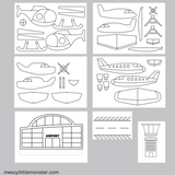 airport and airplane craft templates