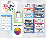 printable art studio signs and labels 