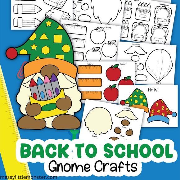 back to school gnome craft printable