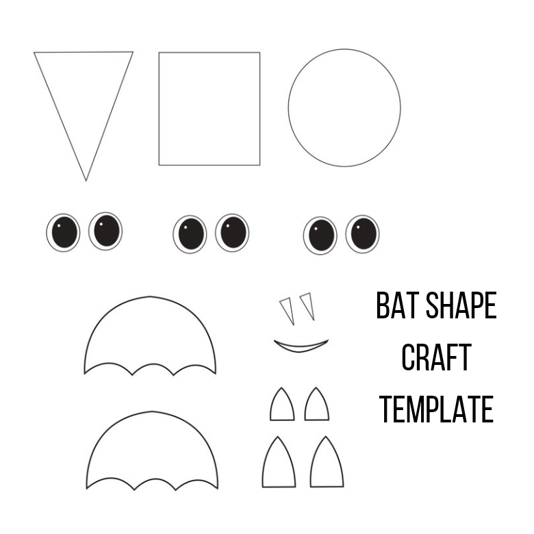 Bat Templste Bat Shape Craft Template – Messy Little Monster Shop