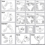 bird coloring pages 3d craft