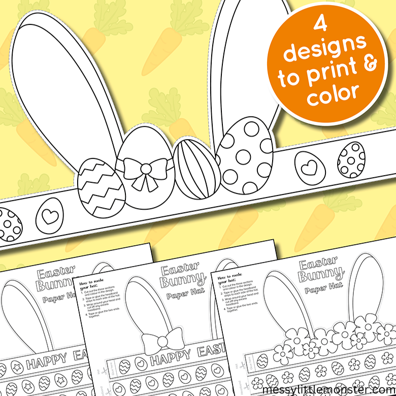 Bunny Ears Template – Messy Little Monster Shop for Free Printable Cat Ear Template
