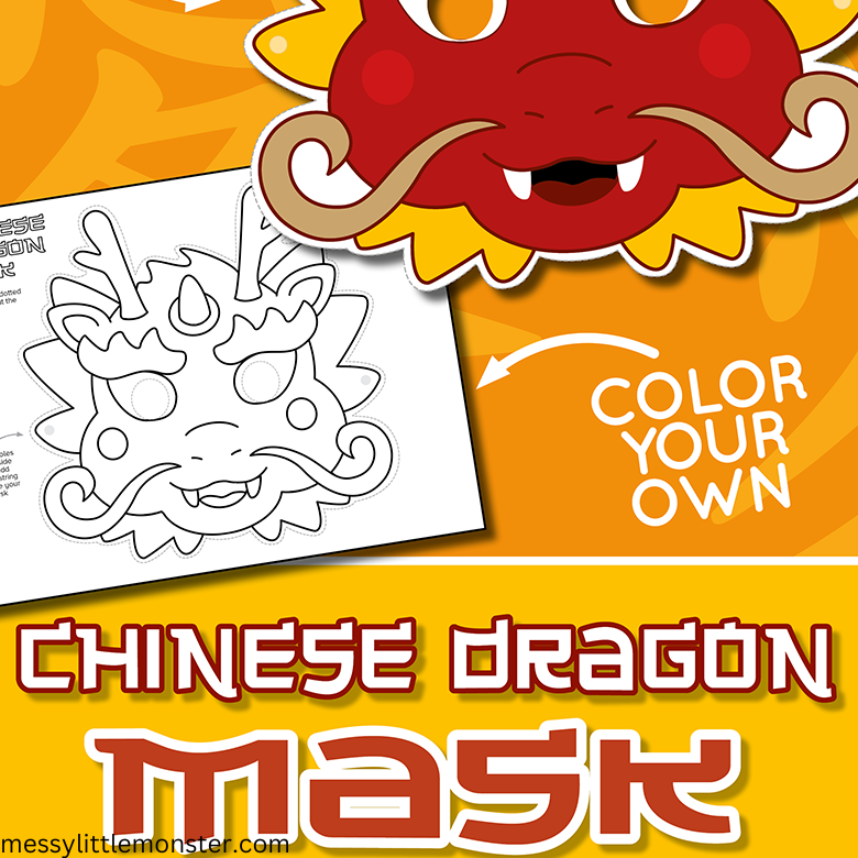Chinese Dragon Mask Printable Messy Little Monster Shop