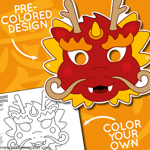 Chinese New Year Mask Templates Chinese New Year Dragon Coloring Page