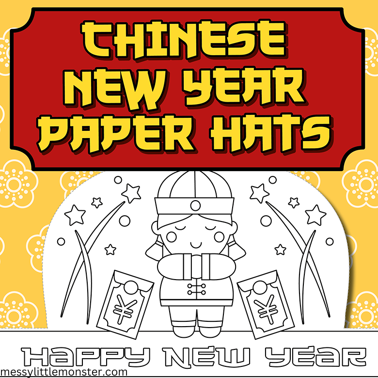 Chinese New Year Hat Template – Messy Little Monster Shop for Free Printable Printable New Years Hats